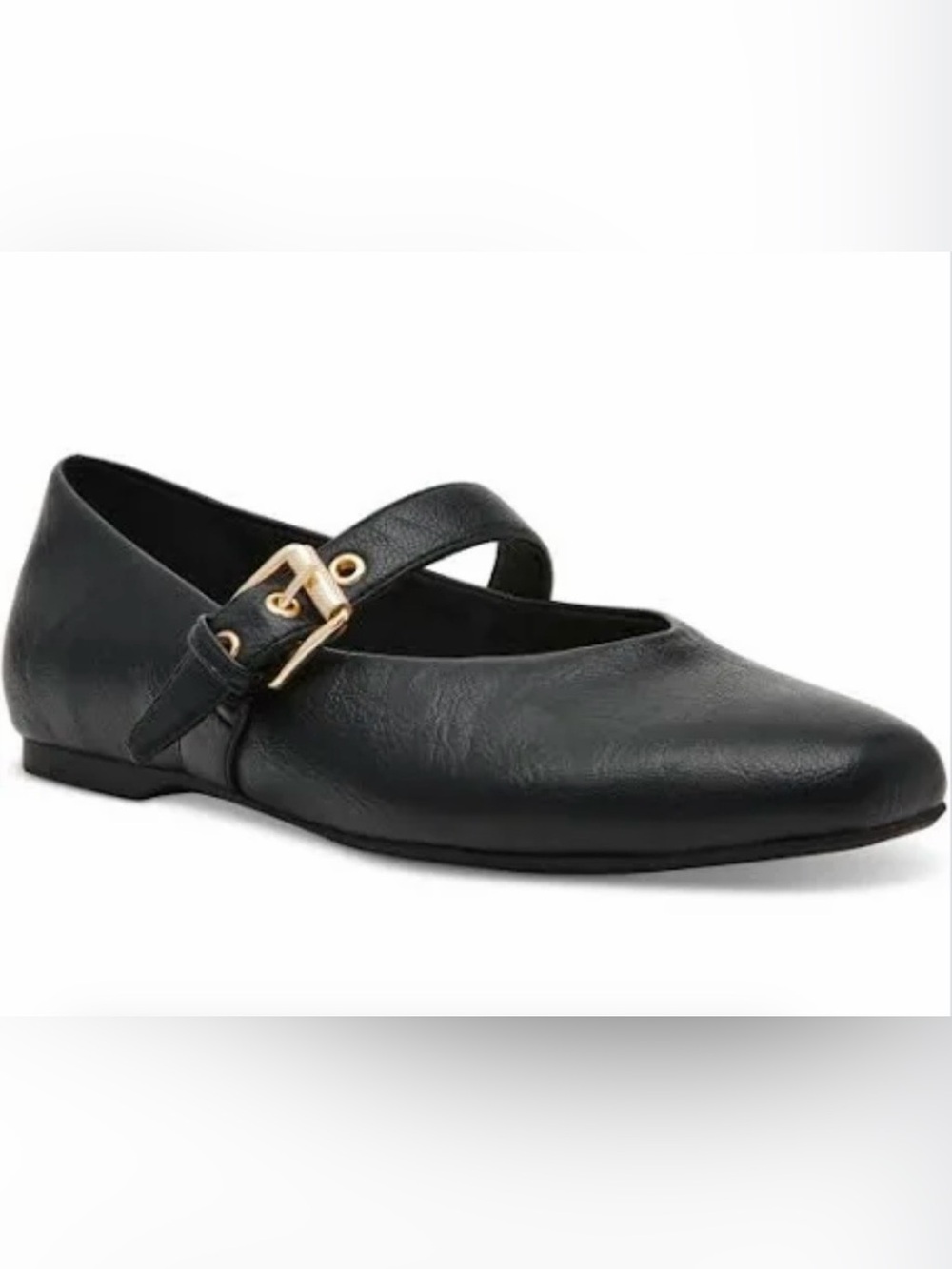 Dolce Vita Black Mary Jane Flat with Gold Buckle